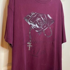 Diamond Supply Co. Rose Logo Rosary Diamond Life Tee Maroon XXL